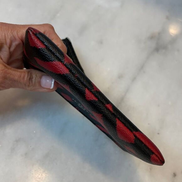 Coach Wild Plaid Saffiano Leather Corner Zip Wristlet - Picture 10 of 16